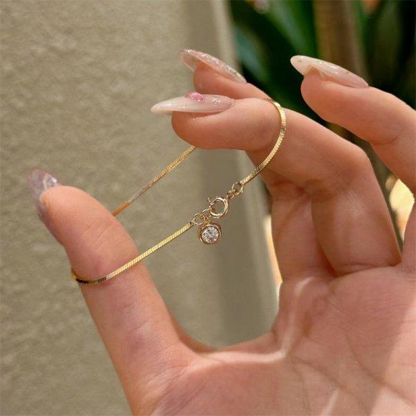 Exquisite Shining Micro-inlaid Zircon Flower Pull-Out Bracelet for Women Cherry Blossoms Snake Chain Bracelet Daily Jewelry