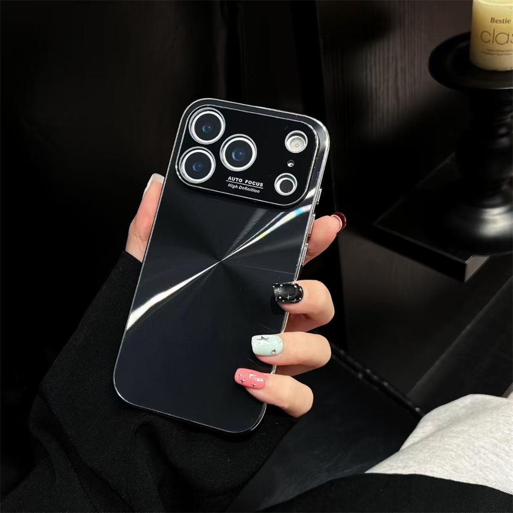 Laser Aurora CD Pattern Matte Case For iPhone 17 16 15 14 13 12 11 Pro Max Plus Soft Bumper Shockproof Armor Hard Cover
