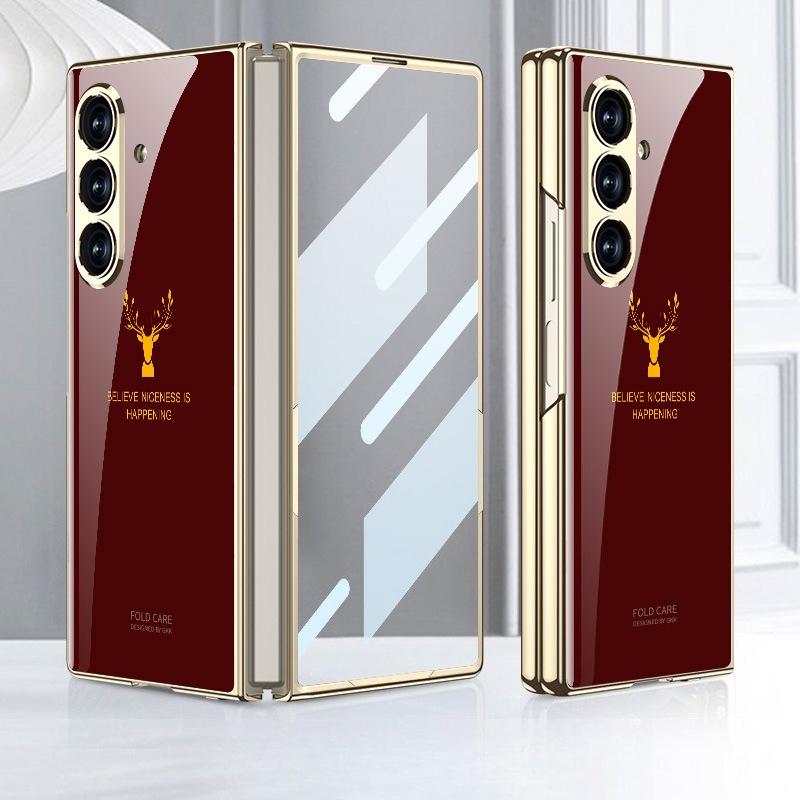 Samsung ZFold8Ultra Electroplated Anti-drop Mobile Phone Case Glass Pattern Folding Screen Hard Case