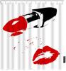 Moslion Red Strawberry Bathroom Curtains Fruit Slice Home Decoration Waterproof Fabric Shower Curtain with Hooks 72x72 Inch