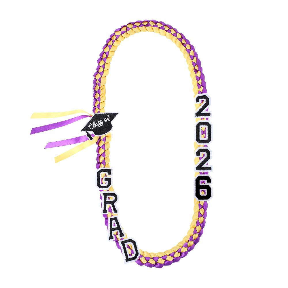 Creative Double-layer Ribbon Graduation Wreath Woven Necklace Ribbon Lanyard Honor Cord Handmade Sash One Size