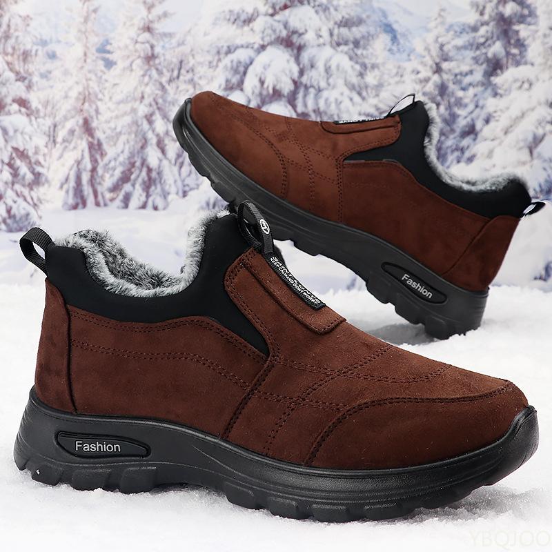 Winter middle elderly Cotton Shoes Velvet Comfort warm shoe Fashion light Male boots Casual non slip cloth shoes Zapatos Homme
