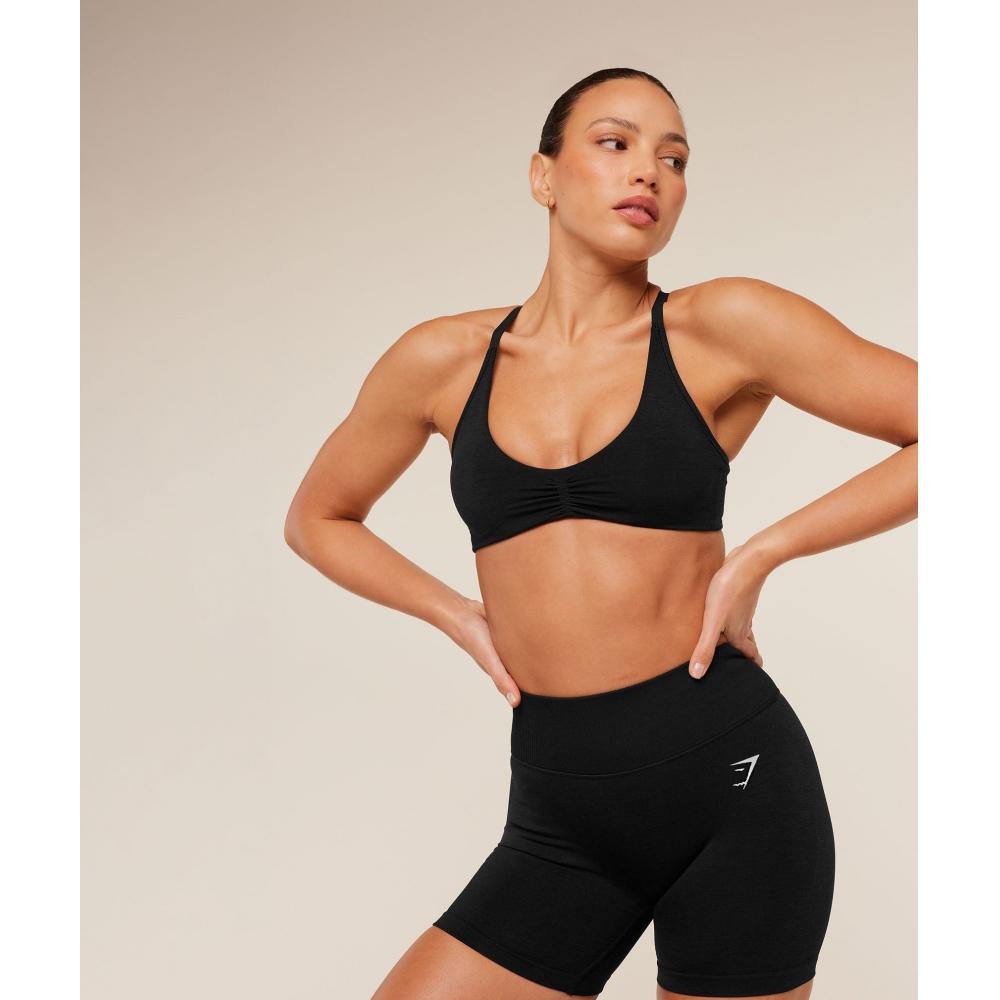 Gymshark Interval Seamless Light Support Sports Bra Black B5c9r Bb2j