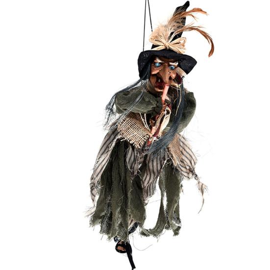 Halloween Witch Sound Activation Function Screaming Sounds Horror Atmosphere Voice Control Electric-props Haunted House Setting Ornament Hanging