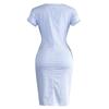 Fashion Womens Loose Summer Short Sleeves Round Neck Casual Striped Belt  Dress