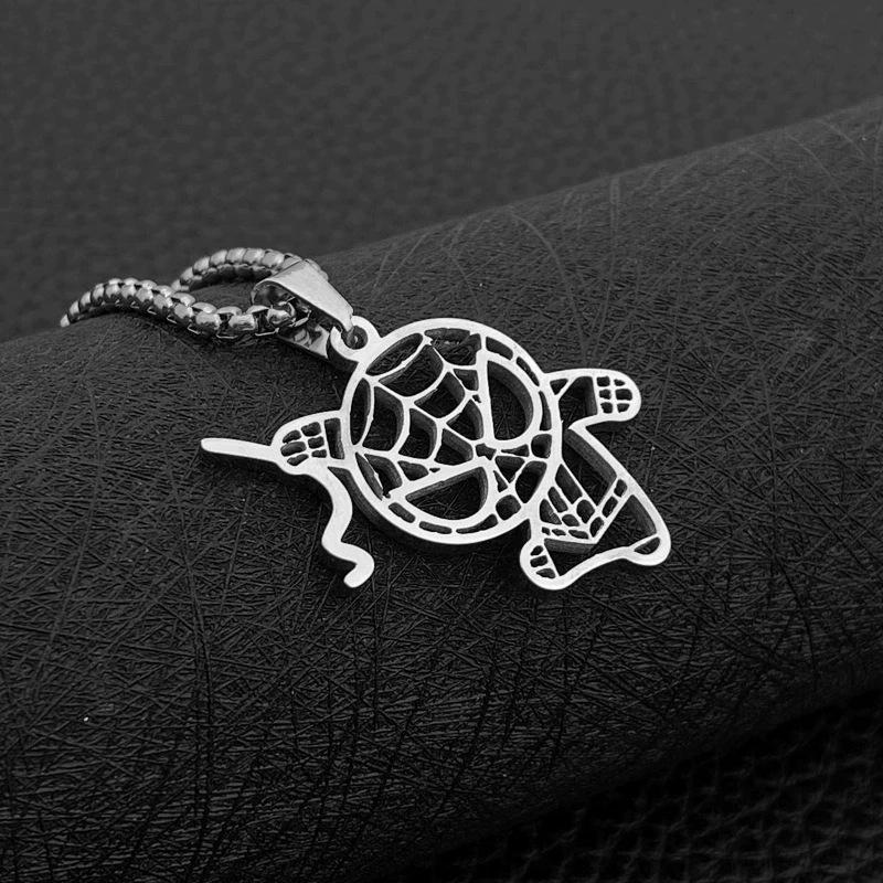 Hollow New Spider Cartoon Jewelry Titanium Steel Necklace 60CM