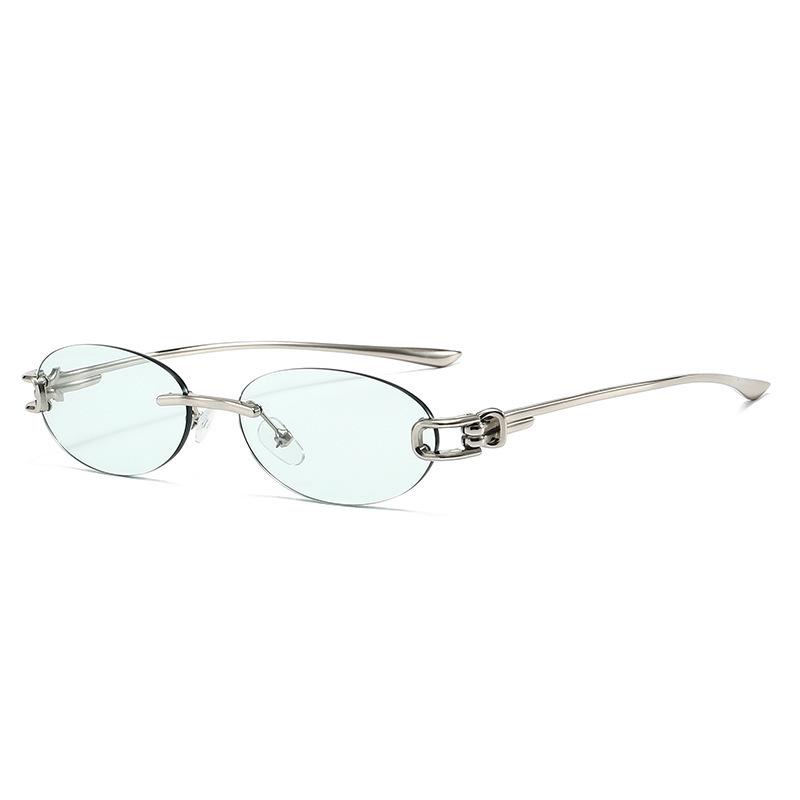 New sunglasses, simple casual frameless sunglasses, high-end glasses, men's and women's street photography, and trendy sunglasses