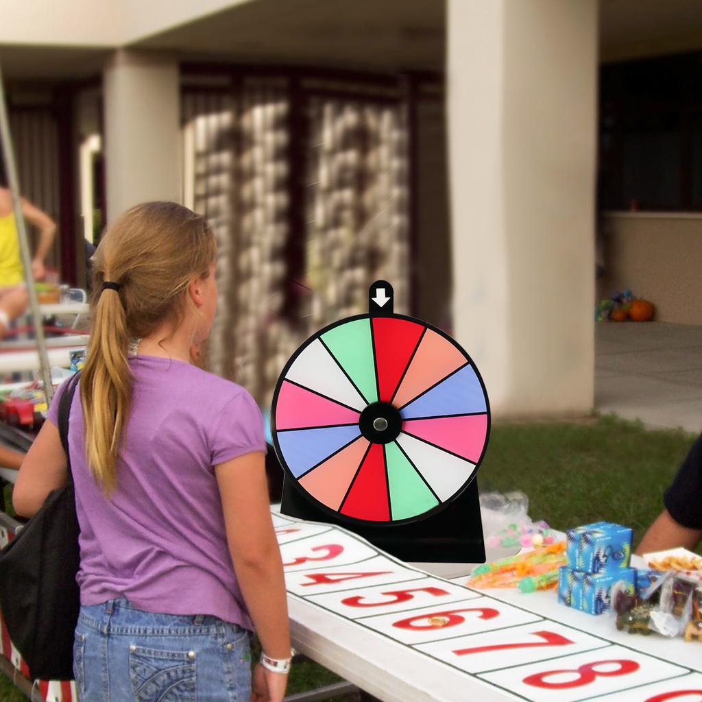 Prize Wheel 12 Slots Spin The Wheel Erasable Fortune Roulette Tabletop Board for Carnivals Classroom Family Night Corporate