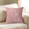 English Letter Pink Oh La La Pillow Covers Cartoon Sofa Decorative Home Doublesided Printing Short Plush Cute Cushion Cover
