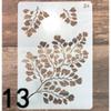 Plantillas de capas de hojas para bricolaje, pintura de pared, álbum de recortes, coloración, relieve, álbum, plantilla de tarjeta decorativa