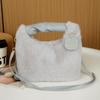 Autumn/Winter 2024 Plush Square Crossbody Bag with Chain Options - High-End Furry Handheld Bag