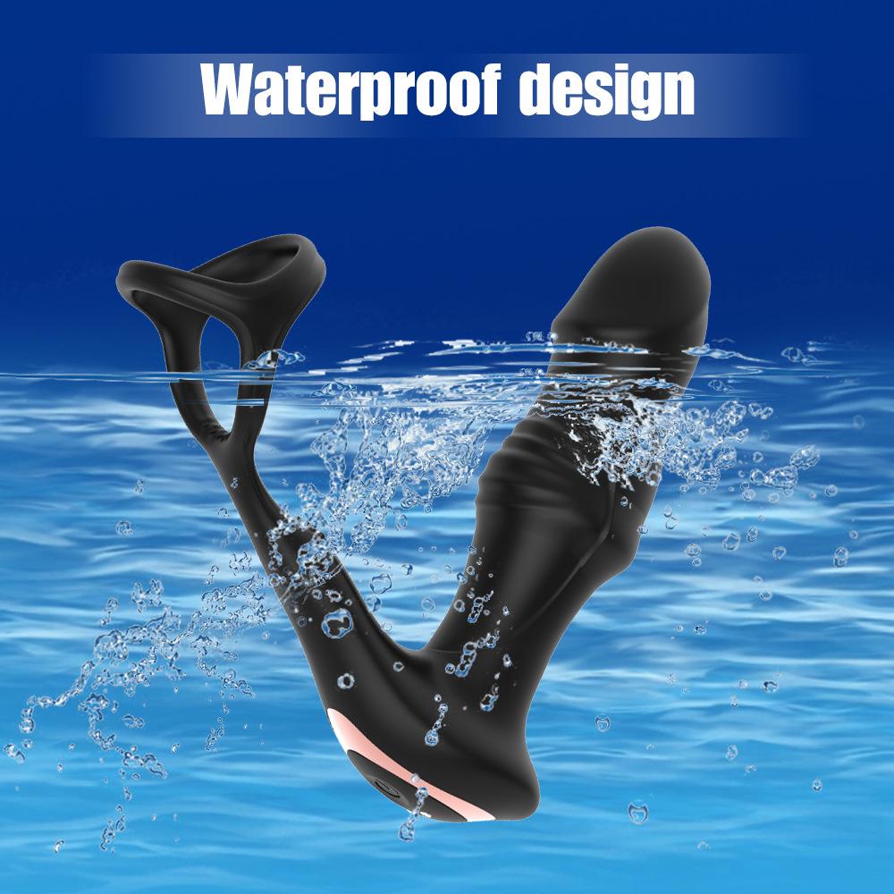 Wibrator do masażu prostaty dla mężczyzn Rozciągacz moszny Pierścienie blokujące nasienie Pierścienie na penisa Moszna Masażer penisa Produkty dla dorosłych