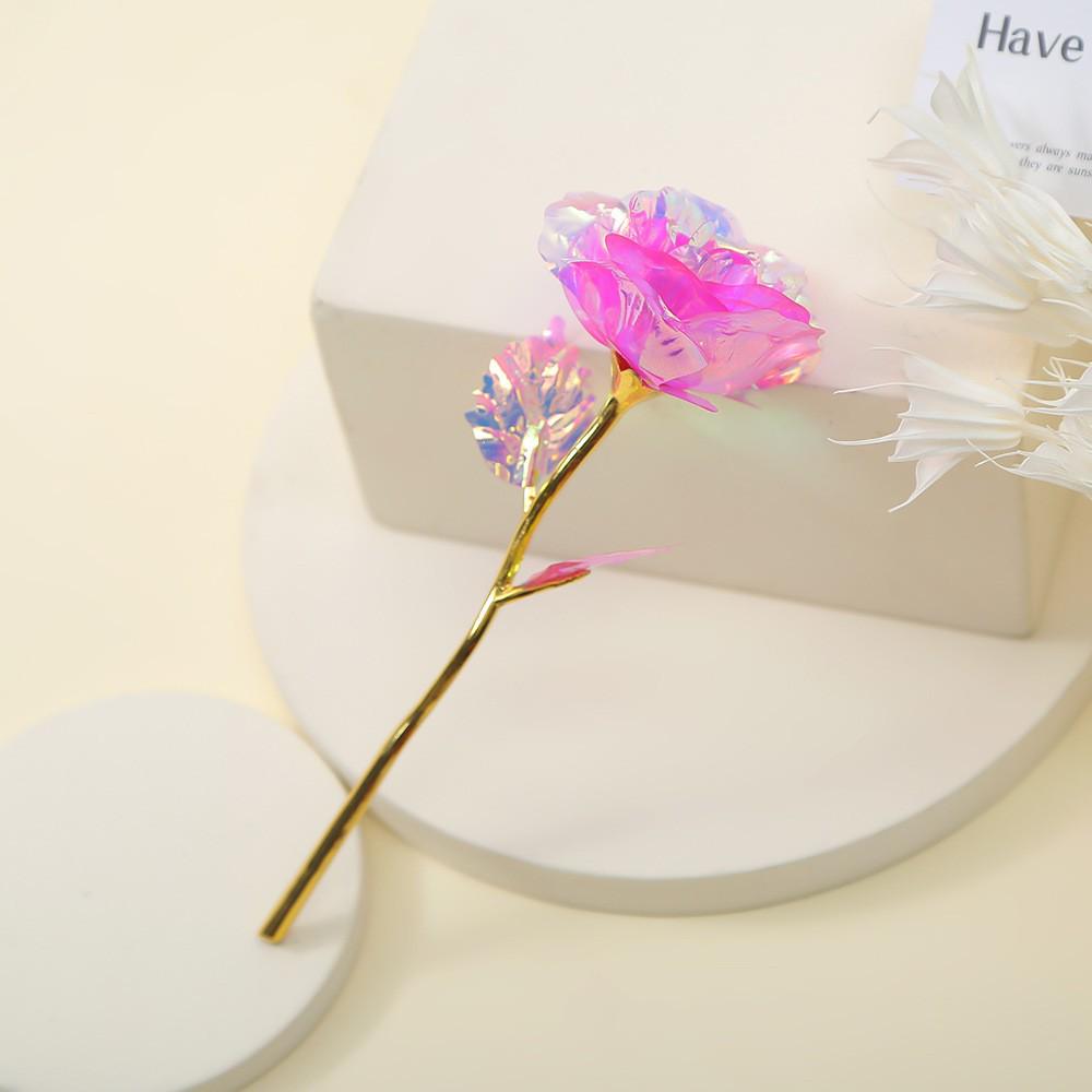 Gold Foil Single Stem Rose - Perfect Artificial Flower Gift for Valentine's, Mother's Day, Teacher's Day, or Christmas