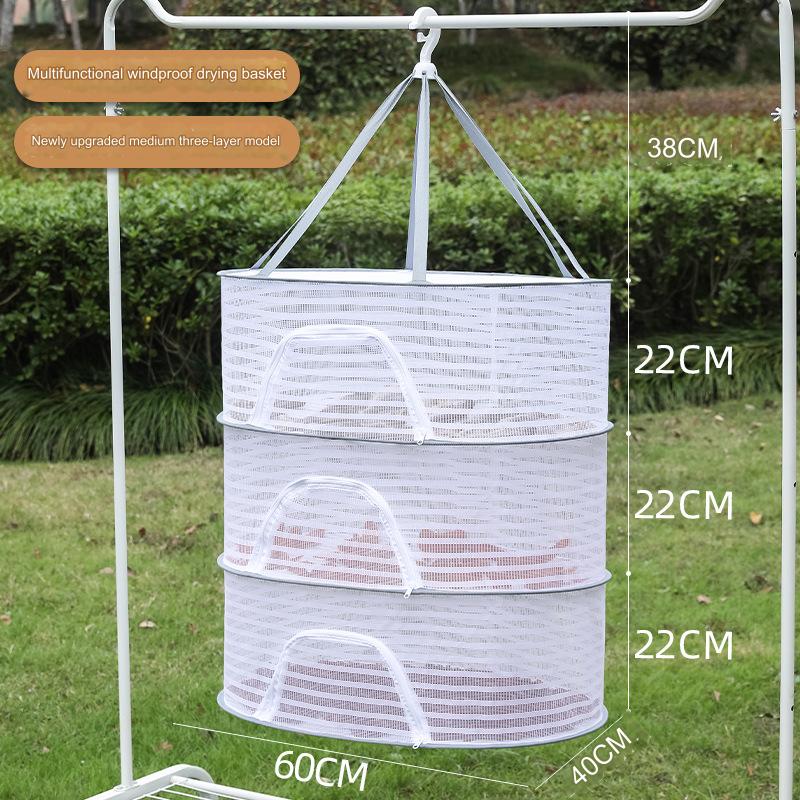 Folding Dry Rack 6 Layers Drying Net for Herbs Hanging Basket Dryer Bag Mesh Herb Drying Net for Flowers Buds Plants Organizer