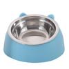 Oblique Mouth Cat Bowls for Food and Water Cute Small Pet Non-Slip Stainless Steel Feeder Bowl To Protect Cervical