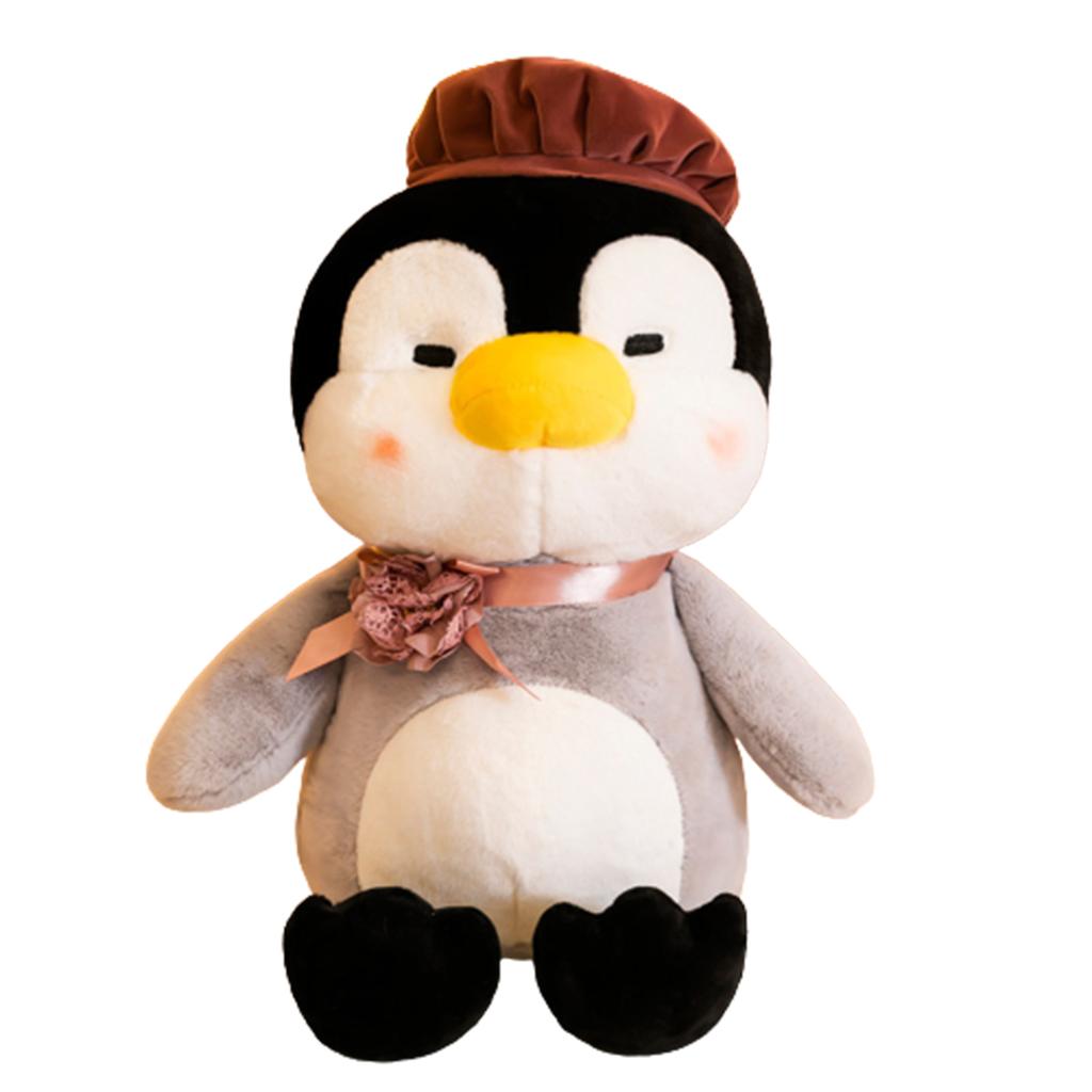 Painter Penguin Plush With Q Version Cuddly Animal Toys Sleeping Pillow Toy