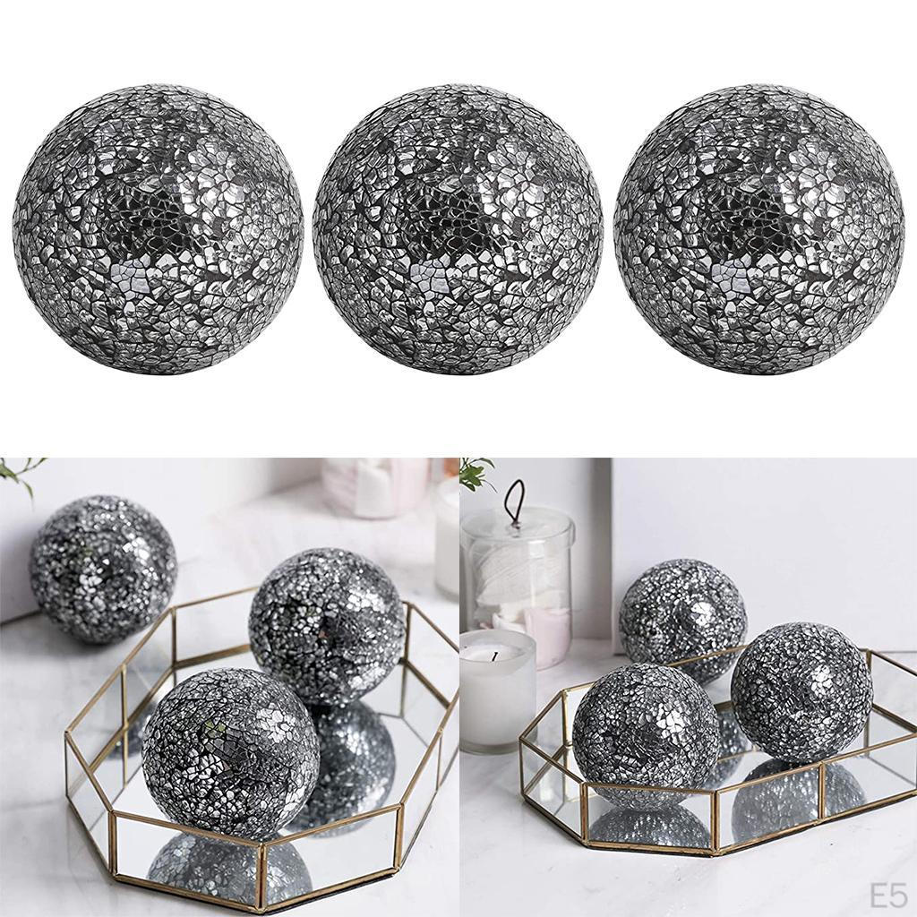 -Ball Balls Set Centerpieces Bowls 8cm Glass for Coffee Table Decor