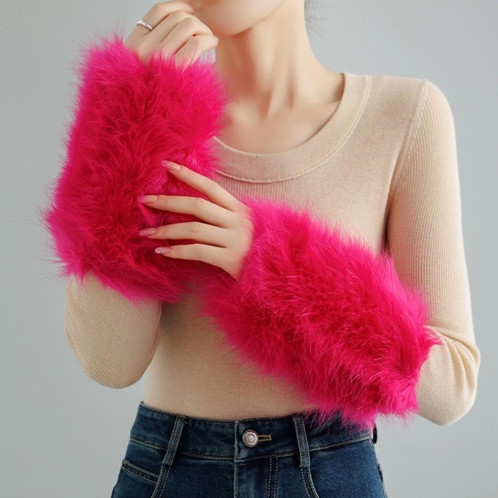 Keep Warm Arm Sleeves Warm Plush Arm Warmers Soft Winter Gloves Winter