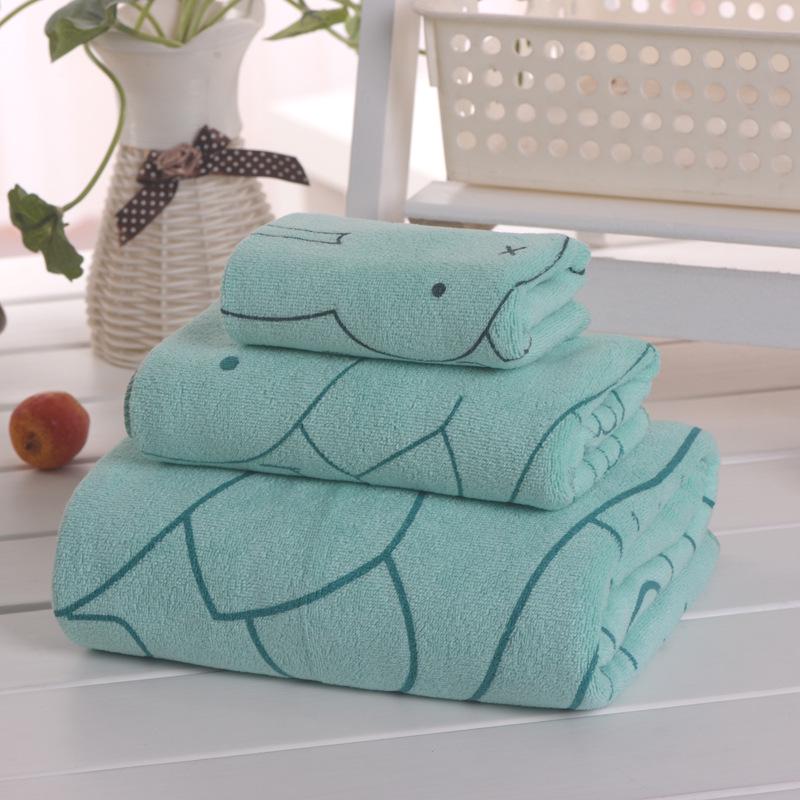 Cartoon Bath Towel Set: Absorbent, Large, 3-Piece Gift Box for Women