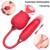 2 en 1 automatique rétractable forme Rose Clitoris succion vibrateur Vaginal mamelon ventouse Stimulation confiance gode vibrateur Sex Toys pour femmes
