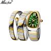 MISSFOX Unique Wrist Watches Snake Shaped Design Bracelet Watch Waterproof Exquisite Quartz Watch for Ladies