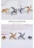 Crystal Pinwheel Men's Brooch - High-End Lapel Pin with Inlaid Zircon for Women's Accessories