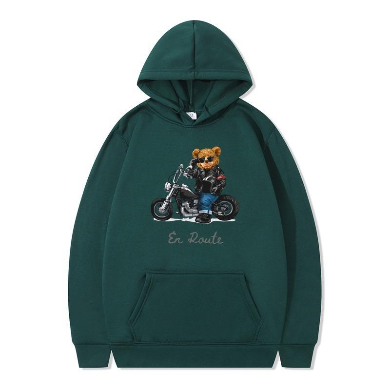 New hooded sweater sports car rich bear men's and women's clothing autumn and winter loose