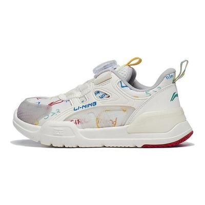 Li Ning Comfortable Casual Non-Slip Durable Low-Top Kids Casual Shoes Kids Sneaker Off-White YKNT076-3
