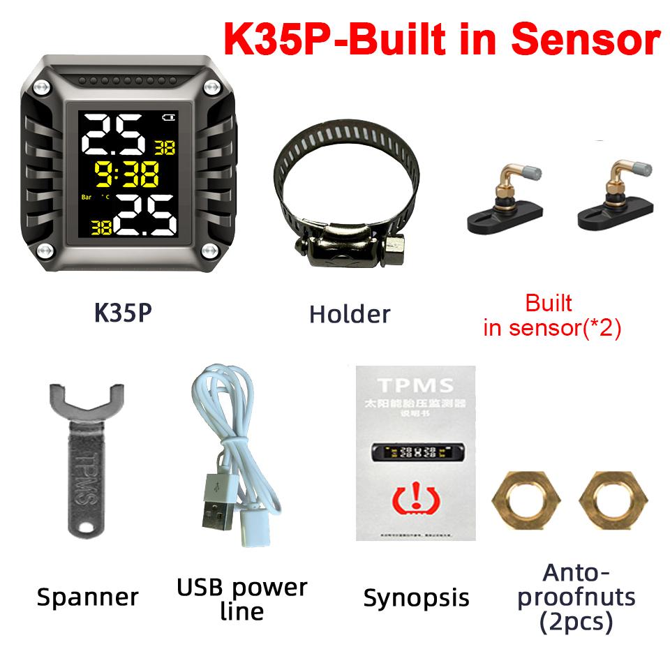 E-ACE Monitor tlaku v pneumatikách motocyklu TPMS Digitální displej Externí Motocyklový Bezpečnostní alarm Bezdrátový Detektor tlaku v pneumatikách