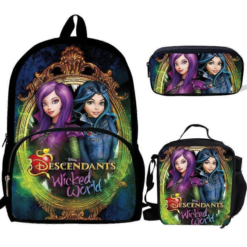 School Bag Descendants 3 Printing School Backpack For Teenagers Boys Girls Student Travel Book Bag Schoolbags 3PCS Set