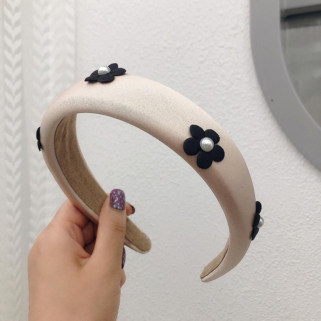 Floral High Crown Sponge Headband - Versatile Korean Fashion Hair Accessory for Women