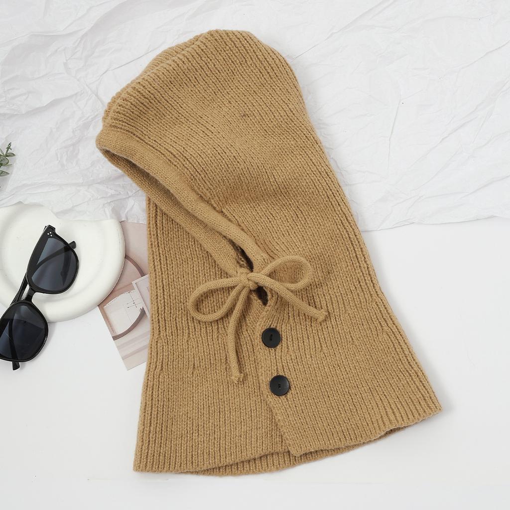 Kominiarka damska zimowa ciepła czapka szalik zintegrowany ochrona uszu dla pary wełniana dzianinowa czapka