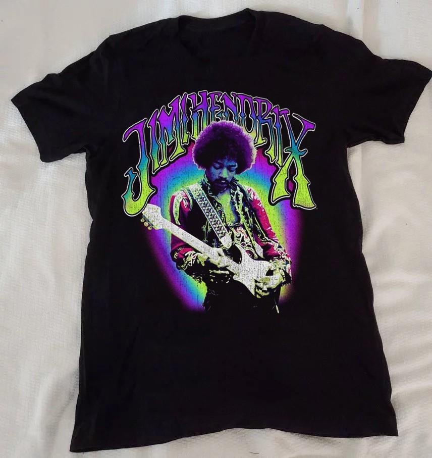 1990s Neon Jimi Hendrix American Rock Shirt YH250 M