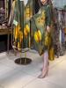 2024 Autumn European & American Print Long Sleeve Turn-Down Collar Loose Dress for Women