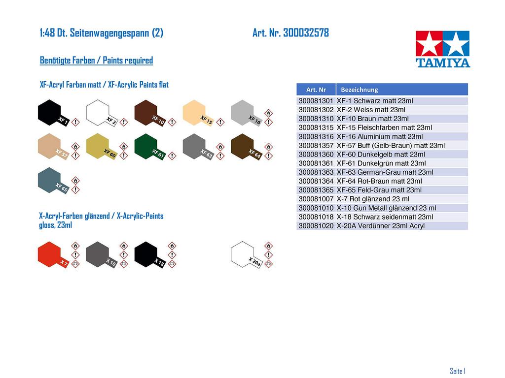 Tamiya 1/48 Military Miniature Series No. 78 German Army Sidecar Plastic Model 32578