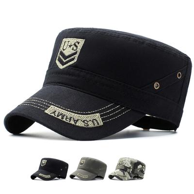 Erkekler pamuk askeri kapaklar şapka açık işlemeli ordu düz şapka kamuflaj şapka bere kaptan kamyon şoförü şapkası Snapback beyzbol şapkası
