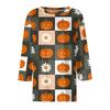 Dámské módní ležérní top s tříčtvrtečním rukávem a halloweenským potiskem, kulatý výstřih