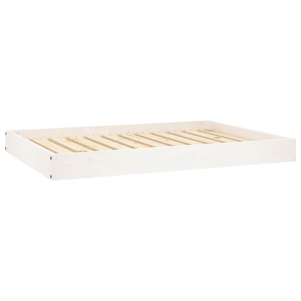 Dog Bed White 101.5 x 74 x 9 cm Solid Pine Wood