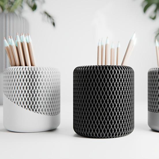 Pen Holder For Desk 3D Printed Minimalist Pencil Stationary Storage Cup 1 Pc