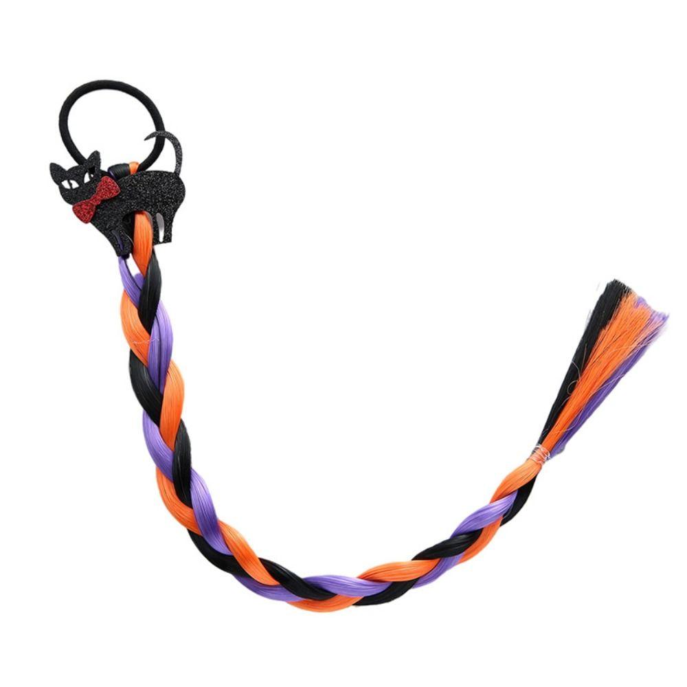 

Синтетические волосы-призраки, мультяшная цветная коса, повязка на голову, парик в виде тыквы на Хэллоуин для девочек 3