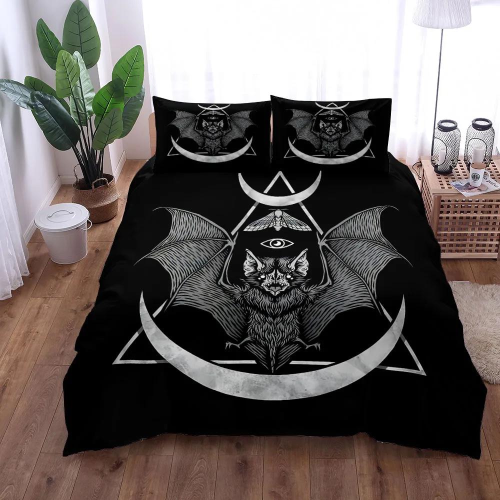 Antique Gothic Bats Duvet Cover Set King Queen Double Full Twin Single Bed Linen Set Teens Adult Tennis Racket Ball Comforter