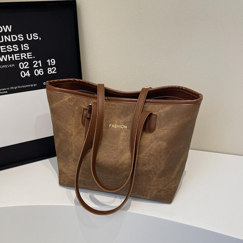 Large Pu Elegant Tote Bag With Zipper And Inner Pocket Ideal For University And Outings Daily