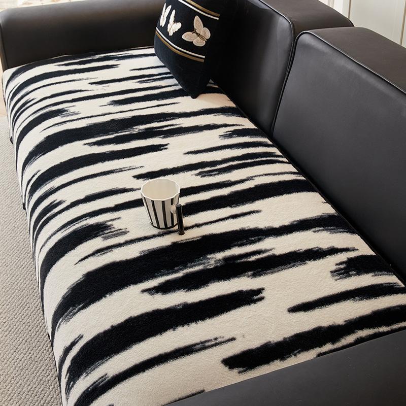 Popular New Rabbit Plush Sofa Cushion Four Seasons Universal Non-Slip Light Luxury High-End Seat Cushion Sofa Cover Cloth