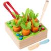 Pulling And Wooden Cutting Carrot Insect Catching Game Children Puzzle Toy
