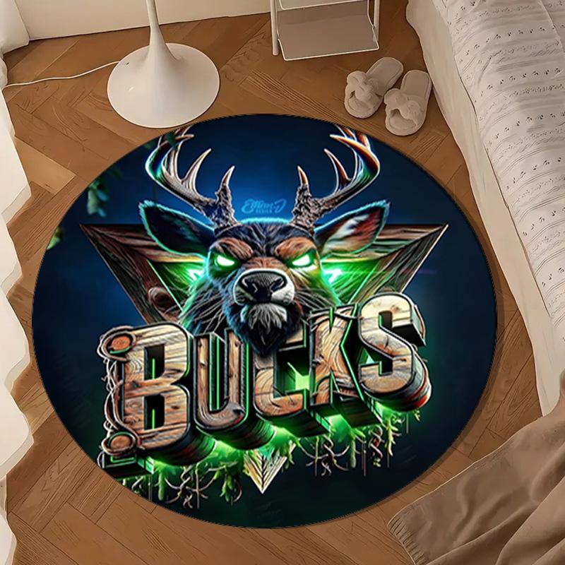 Bucks Team Logo Round mat, Anti-slip Circle Carpet Chair rug For livingroom,Bedroom, doormat home decor Gift Christmas Gifts