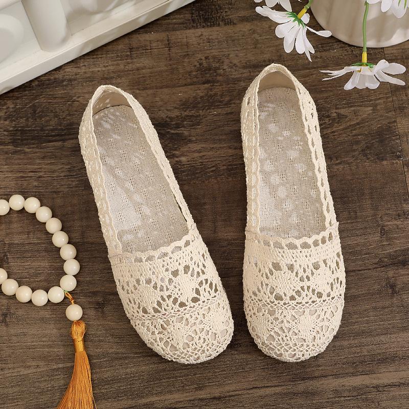 

Новые летние туфли на мягкой подошве, сетчатые туфли, полые туфли на плоской подошве, лоферы, туфли рыбака, повседневная обувь 35