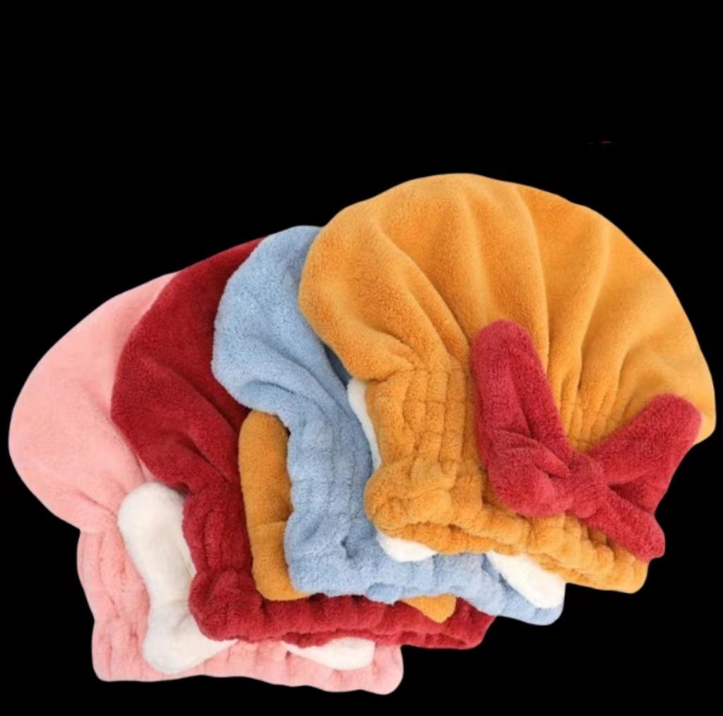 Dry Hair Cap, Quick-drying Women's Pullover, Cute Bow, Super Absorbent Bath Cap, Adult Dry Hair Towel, No Shedding