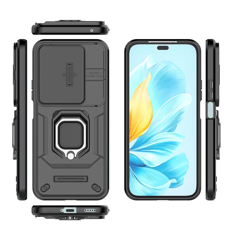 For Honor 200 Lite Case Cover Huawei Honor 200 Lite Capas Shockproof Back Slide Lens Protector Ring Holder Fundas Honor 200 Lite