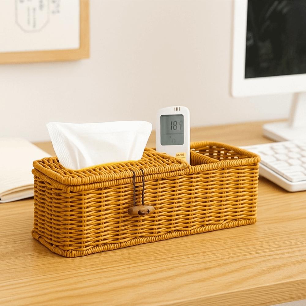 Multifunctional Imitation Vine Tissue Box Breathable Remote Control Storage Box Restaurant