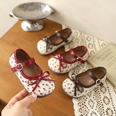 Kleine Mädchen-Blumen-Lederschuhe 2026 Neue Frühjahrs- und Herbst-Prinzessin-Schuhe für kleine Mädchen, Baby-Mädchen, weiche Sohle, Tanzschuhe
